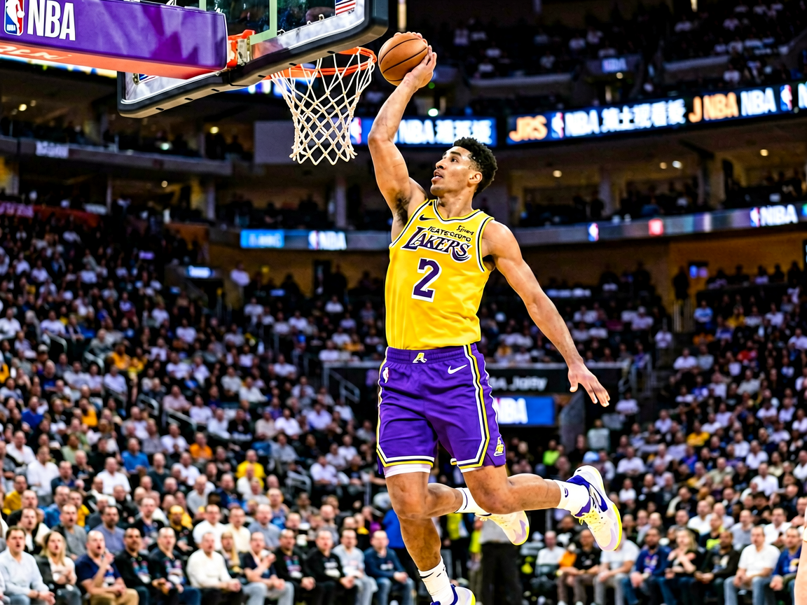 NBA比赛中球员突破上篮的精彩瞬间